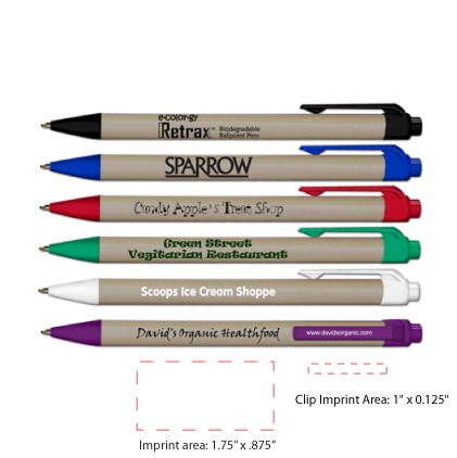 Retrax recycled+paper bio pen logos1903